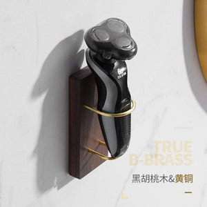 Planet Gates Walnut Wood Bathroom Hardware Set Creative Towel Ring Cosmetics Mirror Front Shelf Wall Mounted Brass Shaver Rack