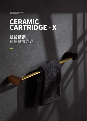 Planet Gates Walnut Wood Bathroom Hardware Set Creative Towel Ring Cosmetics Mirror Front Shelf Wall Mounted Brass Shaver Rack