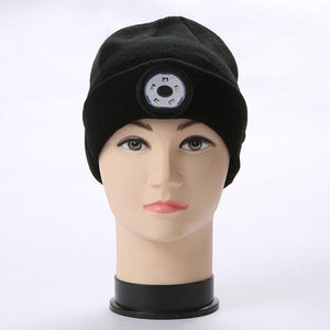 Planet Gates Warm Beanie Wireless LED Hat Wireless Smart Cap Headset Headphone Speaker Wireless Communication Night Outdoor Lighting Hat