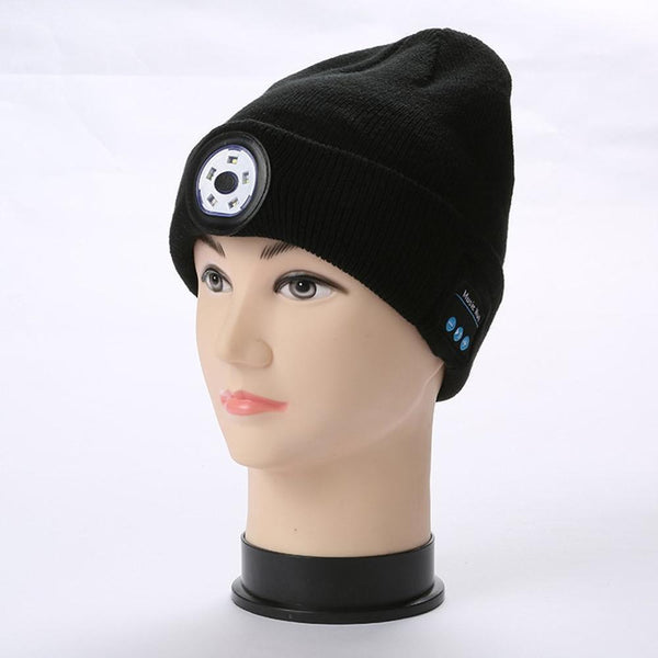 Planet Gates Warm Beanie Wireless LED Hat Wireless Smart Cap Headset Headphone Speaker Wireless Communication Night Outdoor Lighting Hat