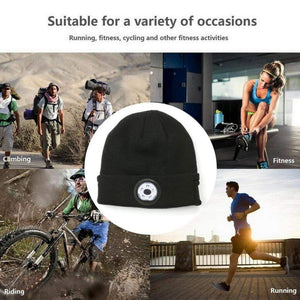 Planet Gates Warm Beanie Wireless LED Hat Wireless Smart Cap Headset Headphone Speaker Wireless Communication Night Outdoor Lighting Hat