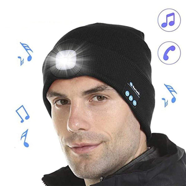 Planet Gates Warm Beanie Wireless LED Hat Wireless Smart Cap Headset Headphone Speaker Wireless Communication Night Outdoor Lighting Hat