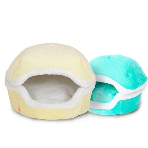 Planet Gates Warm Cat Bed House Hamburger Bed Disassemblability Windproof Pet Puppy Nest Shell Hiding Burger Bun for Winter