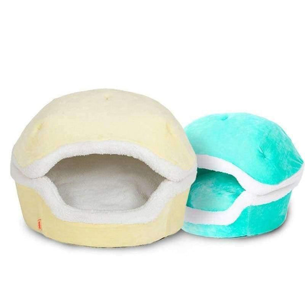 Planet Gates Warm Cat Bed House Hamburger Bed Disassemblability Windproof Pet Puppy Nest Shell Hiding Burger Bun for Winter