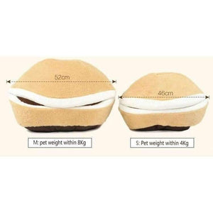 Planet Gates Warm Cat Bed House Hamburger Bed Disassemblability Windproof Pet Puppy Nest Shell Hiding Burger Bun for Winter