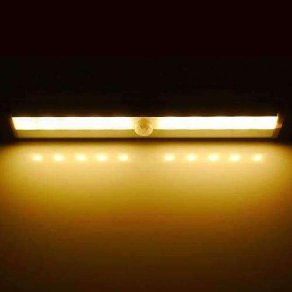 Planet Gates Warm light 3pcs Metal 10 LED Lamp Strip Stick-on Anywhere Portable Wireless Cabinet Sensor Night Light Bar with Magnetic Strip led light