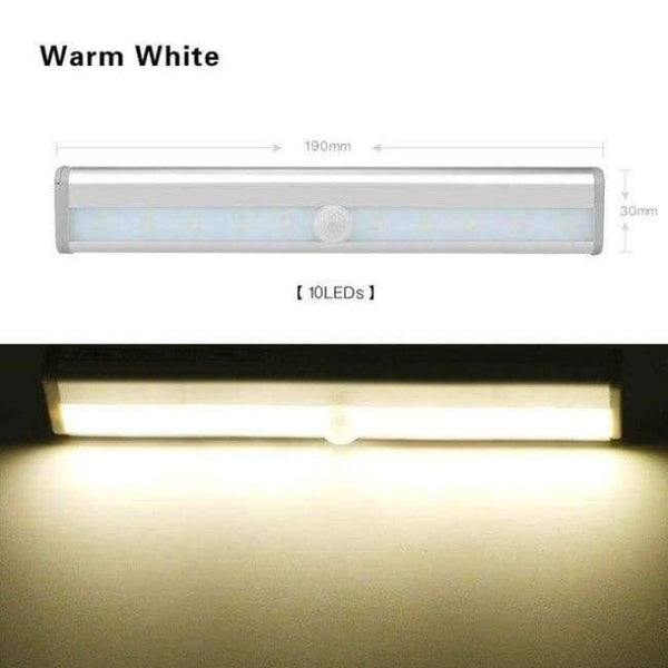 Planet Gates Warm White 1 / Battery Model LED Wireless Motion Sensor Light USB Closet Stairs Night Light for Wardrobe Cupboard Drawer Trunk Hallway Kitchen Baby Nursing