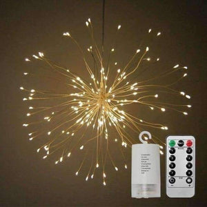 Planet Gates Warm White / 1 piece DIY LED Fairy String Light 150LEDS Battery Operated Starburst Holiday Light with Remote Control Decoration for Garden Room Party