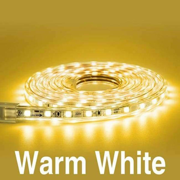 Planet Gates Warm White / 10 Meter LED Strip 2M 3M 4M 5M 10M AC220V SMD5050 IP65 Waterproof 60LEDs/m  High Brightness Outdoor Lighting DIY For Festival Decoration