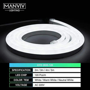 Planet Gates Warm White / 2 Meter LED Flexible Strip AC220V 2M 3M 4M 5M SMD2835 120LEDs/m P65 Waterproof High Brightness EU Plug Neon Led Strip Decoration Light