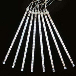 Planet Gates Warm White / 20cm / 110V US plug Waterproof 50cm 8 Tube Holiday Meteor Shower Rain LED String Lights For Indoor Outdoor Gardens Xmas Christimas Party Decor Tree