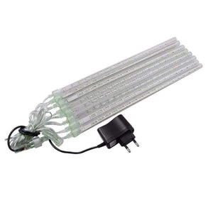 Planet Gates Warm White / 20cm / 110V US plug Waterproof 50cm 8 Tube Holiday Meteor Shower Rain LED String Lights For Indoor Outdoor Gardens Xmas Christimas Party Decor Tree