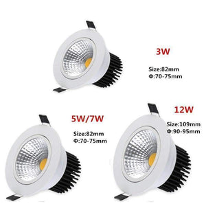 Planet Gates Warm White / 3W Dimmable Dimmable Led downlight light COB Ceiling Spot Light 3w 5w 7w 12w 85-265V ceiling recessed Lights Indoor Lighting
