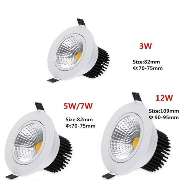Planet Gates Warm White / 3W Dimmable Dimmable Led downlight light COB Ceiling Spot Light 3w 5w 7w 12w 85-265V ceiling recessed Lights Indoor Lighting