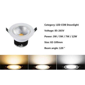 Planet Gates Warm White / 3W Dimmable Dimmable Led downlight light COB Ceiling Spot Light 3w 5w 7w 12w 85-265V ceiling recessed Lights Indoor Lighting