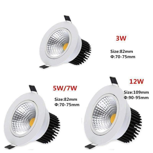 Planet Gates Warm White / 3W Dimmable Dimmable Led downlight light COB Ceiling Spot Light 3w 5w 7w 12w 85-265V ceiling recessed Lights Indoor Lighting