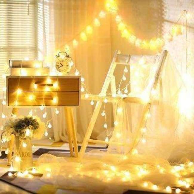 Planet Gates 10M 100LEDS EU Plug Christmas Tree Garland String Led Xmas Decoration Outdoor Ball Curtain Fairy Holiday Lights