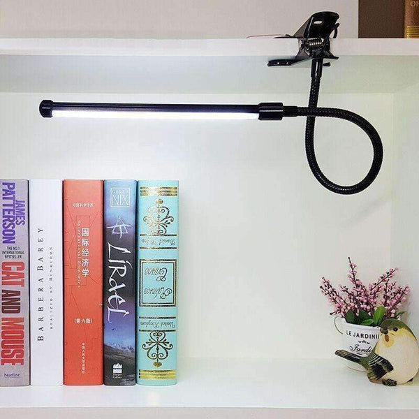 Planet Gates Warm White / Black DX LED Book Reading Table Light Lamp Bright Flexible Adjustable Clip-on Arm Study Desk Light LED Book Lamp USB Reading Lamp