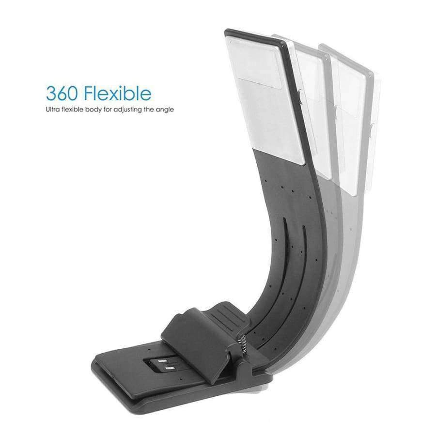 Planet Gates lämmin valkoinen / musta magneettinen kannettava LED-lukuvalo irrotettavalla joustavalla klipsillä USB-ladattava lamppu Kindlelle ja kirjalle 4 tilaa musta