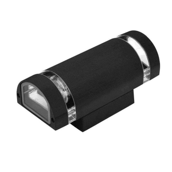 Planet Gates Warm White / Dark Grey 8W Semi-Cylinder Up/Down Indoor/Outdoor Exterior Garden Wall Light Sconce Lamp Fixture Kit  Waterproof