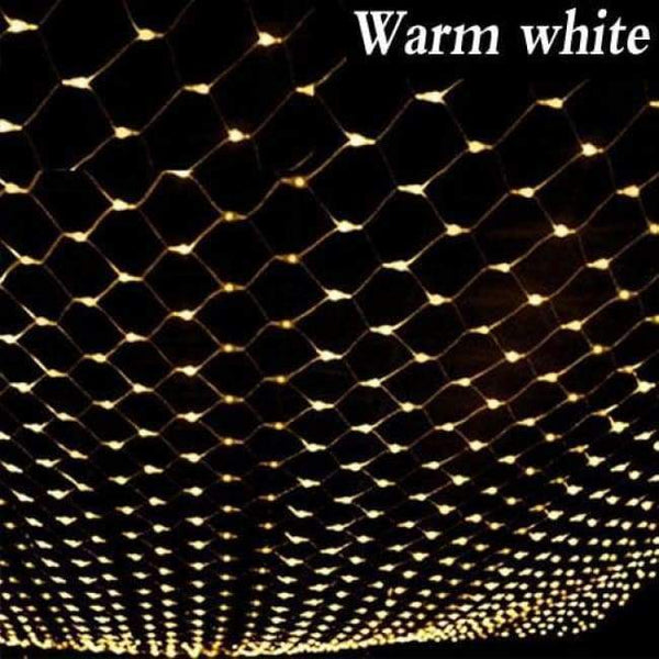 Planet Gates Warm White / EU Plug 220V / 1.5mX1.5m 96LEDs LED Net Mesh String Light 1.5x1.5M 2x2M 3x2M 6x4M TV Backgroun Decorate Garden Fairy Light Christmas Wedding Party Holiday Light