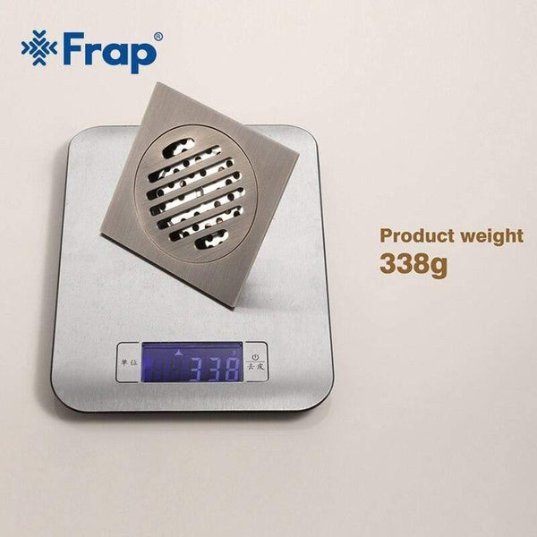 Planet Gates Waste Antique Floor Drain 10cm Square Shower Brass Floor Drain Stripe Linear With Hair Strainer Shower Accessories Y38074 (Y38074)