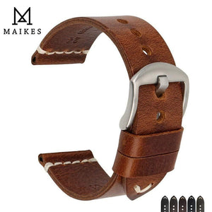 Planet Gates Watch Accessories Cow Leather Strap Watch Bracelet Brown Vintage Watch band 20mm 22mm 24mm Watchband For Fossil Watch