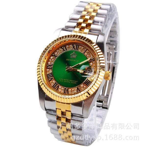 Planet Gates Watch Golden Blue Quartz Watch Dress Party 50m Water Resistant Man Woman Lovers Wristwatches