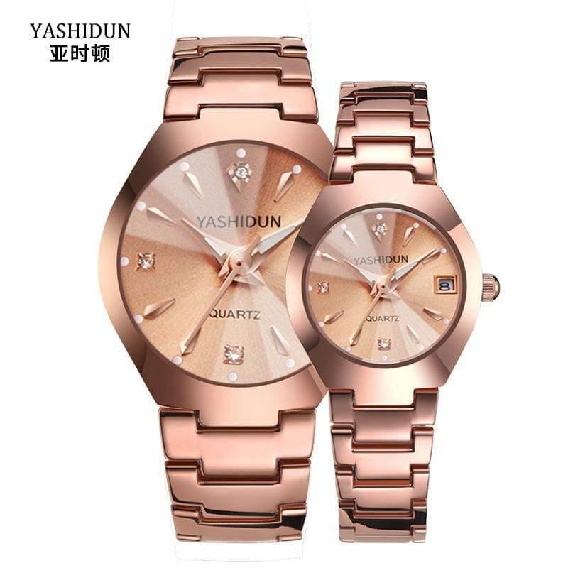 Planet Gates Watch Men and Women Rose Gold Quartz Watch Classic Unisex Stainless Steel Lover's Wrist Watches Christmas Valentine Gifts