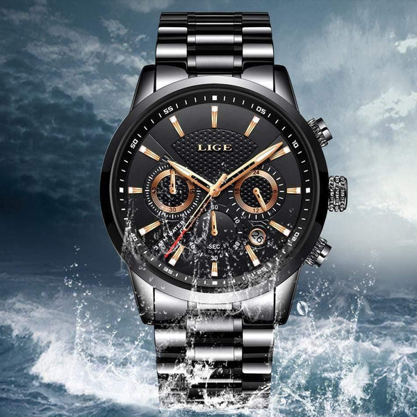 Planet Gates Watch Men Fashion Sport Quartz Clock Mens Watches Brand Luxury Full Steel Business Waterproof Watch Relogio Masculino
