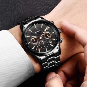 Planet Gates Watch Men Fashion Sport Quartz Clock Mens Watches Brand Luxury Full Steel Business Waterproof Watch Relogio Masculino