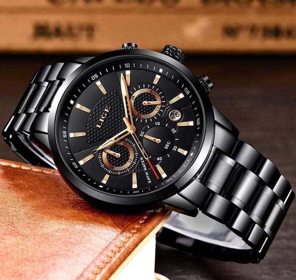 Planet Gates Watch Men Fashion Sport Quartz Clock Mens Watches Brand Luxury Full Steel Business Waterproof Watch Relogio Masculino