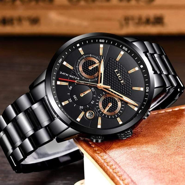 Planet Gates Watch Men Fashion Sport Quartz Clock Mens Watches Brand Luxury Full Steel Business Waterproof Watch Relogio Masculino