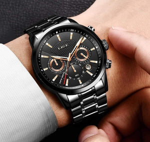 Planet Gates Watch Men Fashion Sport Quartz Clock Mens Watches Brand Luxury Full Steel Business Waterproof Watch Relogio Masculino