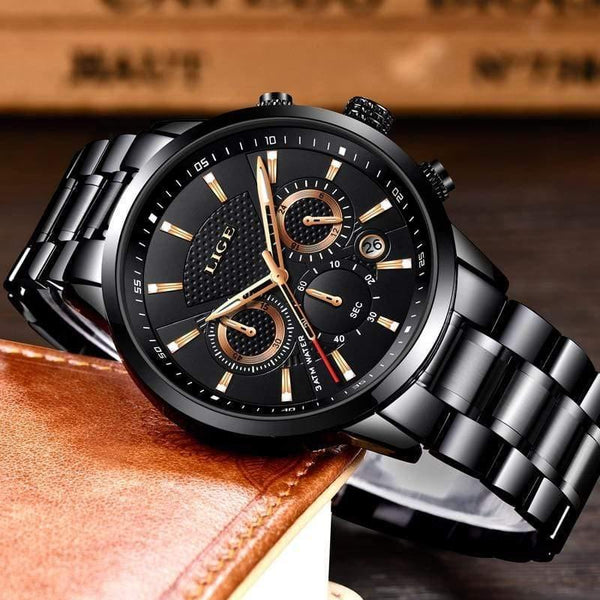 Planet Gates Watch Men Fashion Sport Quartz Clock Mens Watches Brand Luxury Full Steel Business Waterproof Watch Relogio Masculino