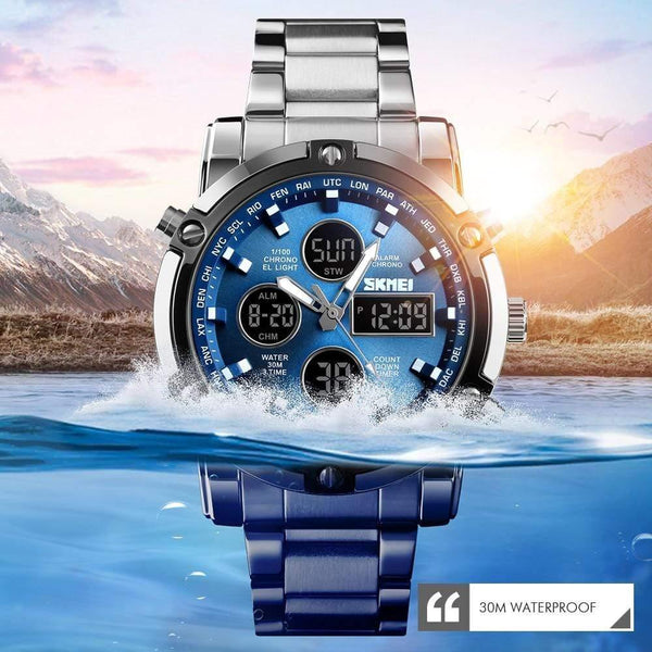 Planet Gates Watch Men Quartz Sport Watch Luxury Business Stainless Steel Strap Men Watches Waterproof Clock reloj hombre