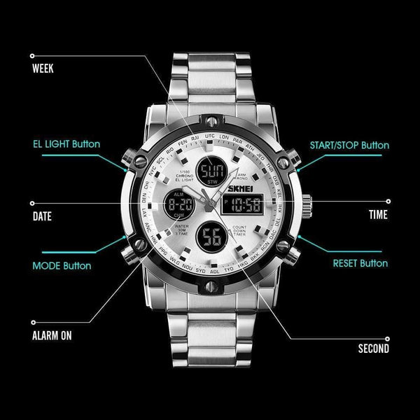 Planet Gates Watch Men Quartz Sport Watch Luxury Business Stainless Steel Strap Men Watches Waterproof Clock reloj hombre