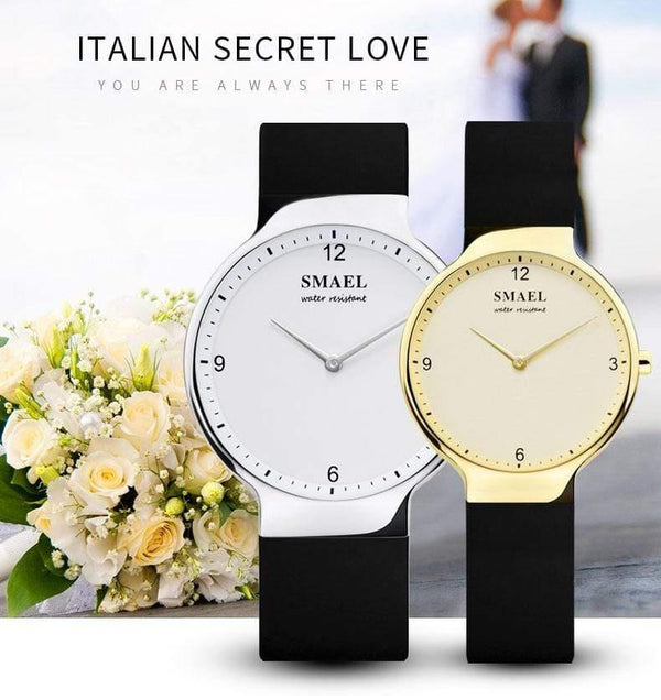 Planet Gates WATCH Set 1835 simple couple flexible waterproof wristwatches lovers set silver Relógio de casal top gift