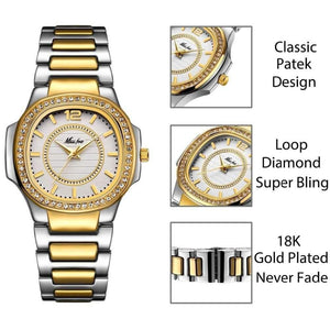 Planet Gates Watches For Women Stainless Steel Gold Female Watch Diamond Wristwatch Patek Wrist Watch