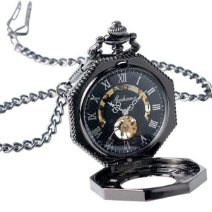 Planet Gates Watches Octagon Shape Mechanical Pocket Watch Retro Half Hunter Hand Winding Fob Hour Relogio De Bolso