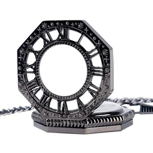 Planet Gates Watches Octagon Shape Mechanical Pocket Watch Retro Half Hunter Hand Winding Fob Hour Relogio De Bolso