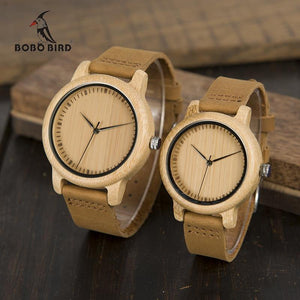 Planet Gates Watches Women Relogio Feminino Bamboo Wood Men Watch Leather Band Handmade Quartz Wristwatch erkek kol saati