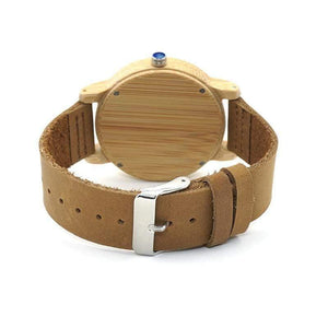 Planet Gates Watches Women Relogio Feminino Bamboo Wood Men Watch Leather Band Handmade Quartz Wristwatch erkek kol saati