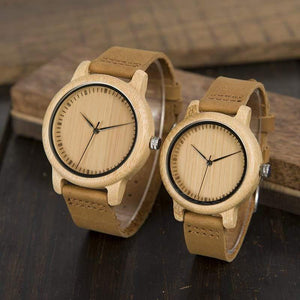 Planet Gates Watches Women Relogio Feminino Bamboo Wood Men Watch Leather Band Handmade Quartz Wristwatch erkek kol saati