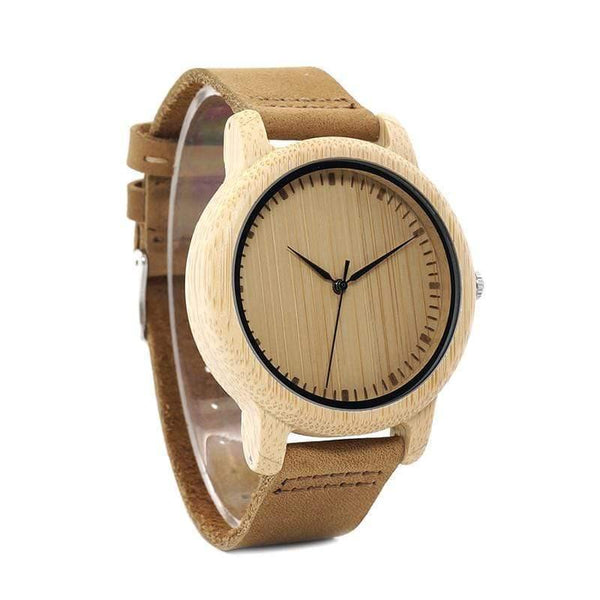 Planet Gates Watches Women Relogio Feminino Bamboo Wood Men Watch Leather Band Handmade Quartz Wristwatch erkek kol saati
