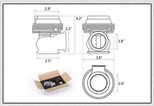 Planet Gates Water cooler 44mm Wastegate external turbo red/black With Flange/Hardware MV-R Water-cooled HT5834