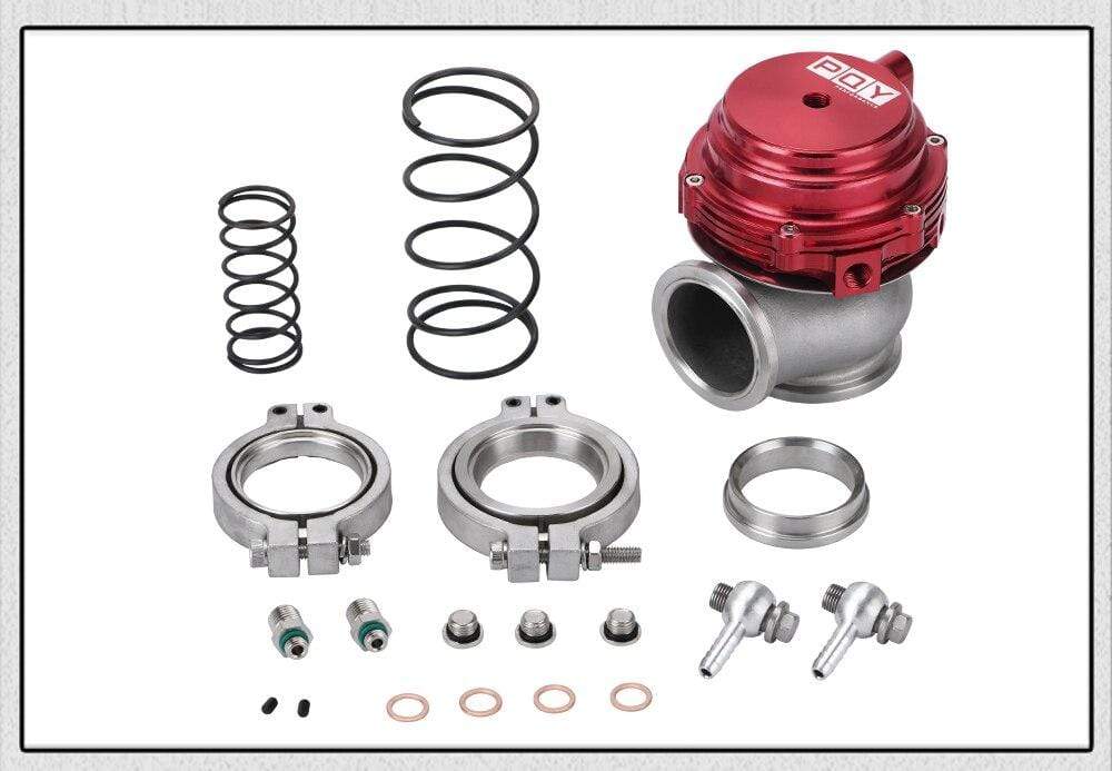 Planet Gates Water Cooler 44mm Wastegate External Turbo With Flange Hardware MV-R Water Cooled With Logo Red Blue Black PQY5834