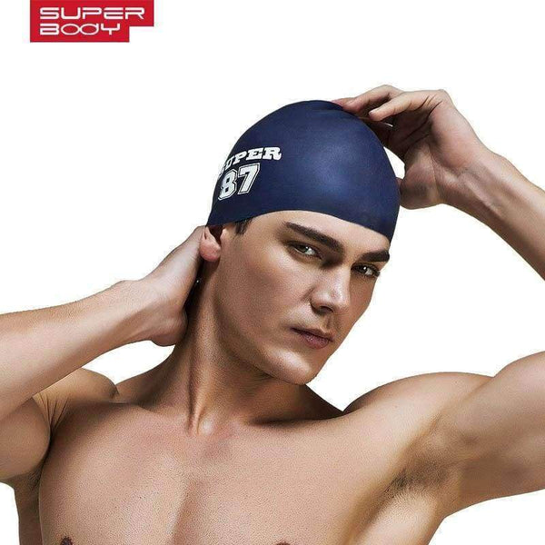 Planet Gates Water man swimming caps silicone boys 2016 new blue bathing cap male adult professional waterproof ear Sale