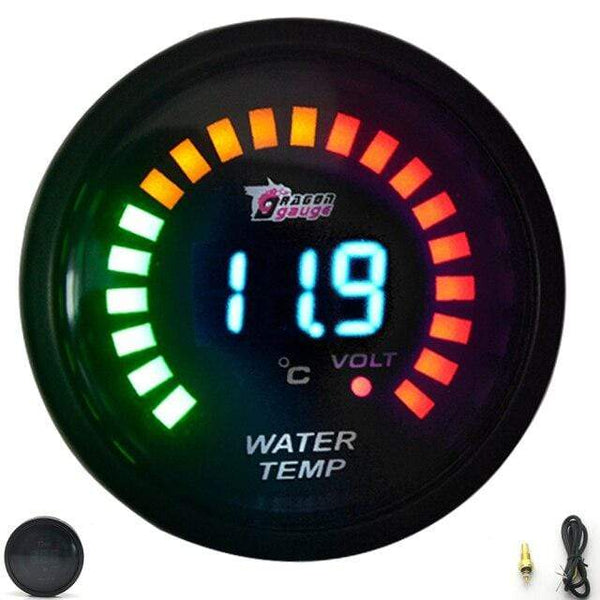 Planet Gates Water Temp Gauge DRAGON GAUGE 2" 52mm Boost/Water Temp/Oil Temp/Oil Pressure/Tachometer/Volt/Air Fuel Ratio/EGT/Vacuum Meter Digital+Gauge Pods