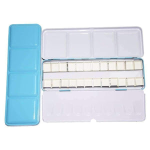 Planet Gates Watercolor Paints Palette Pigment Palett Blue Tins Box with 14 Pcs Full Pans and 24 Half Pans For Art Painting Palette Supplies